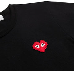 Comme Des Garçons PLAY x INVADER - T-shirt Heart Pixel Logo T322 - Black-T-shirts-AZ-T322-051-1-8