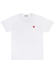 Comme Des Garçons Play - Femme - T-shirt Petit Coeur Rouge AZ-T303 - White-Tops-AZ-T303