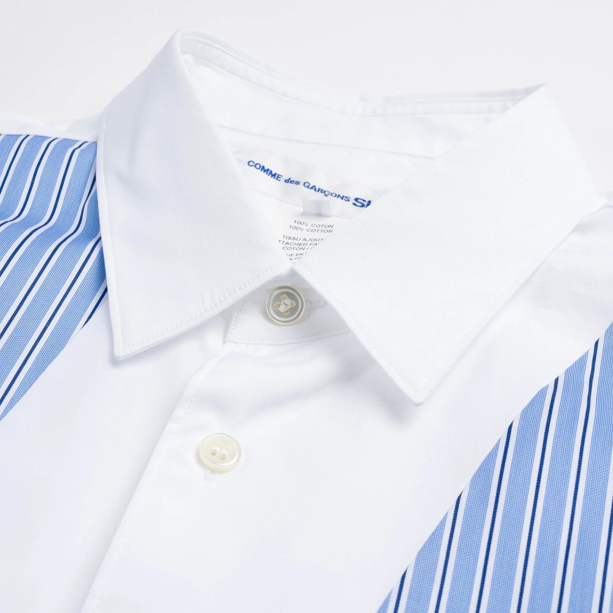 Comme des Garçons SHIRT - Long Sleeve Buttoned Shirt FK-B008 - White-Chemises-FJ-B008-S23