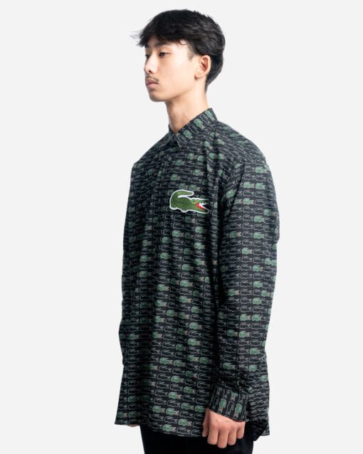 Comme des Garçons X Lacoste - Chemise Monogramme FL-B006-W23 - Noir-Chemises-FL-B006-W23