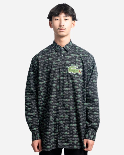 Comme des Garçons X Lacoste - Chemise Monogramme FL-B006-W23 - Noir-Chemises-FL-B006-W23