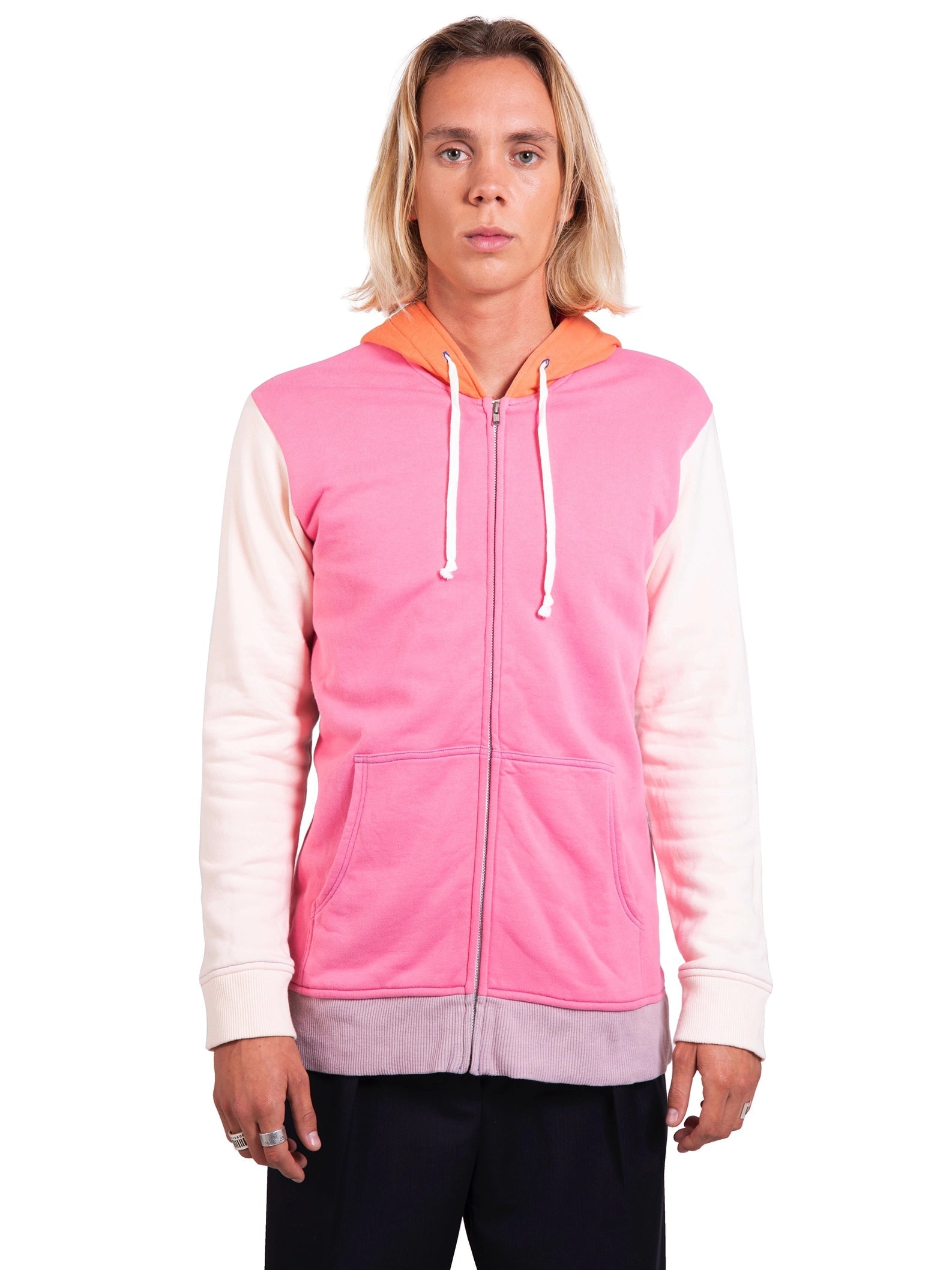 Comme des Garçons SHIRT - Sweat hoodie zip multi couleur rose logo CDG SHIRT W28117-Pulls et Sweats-W28117-1