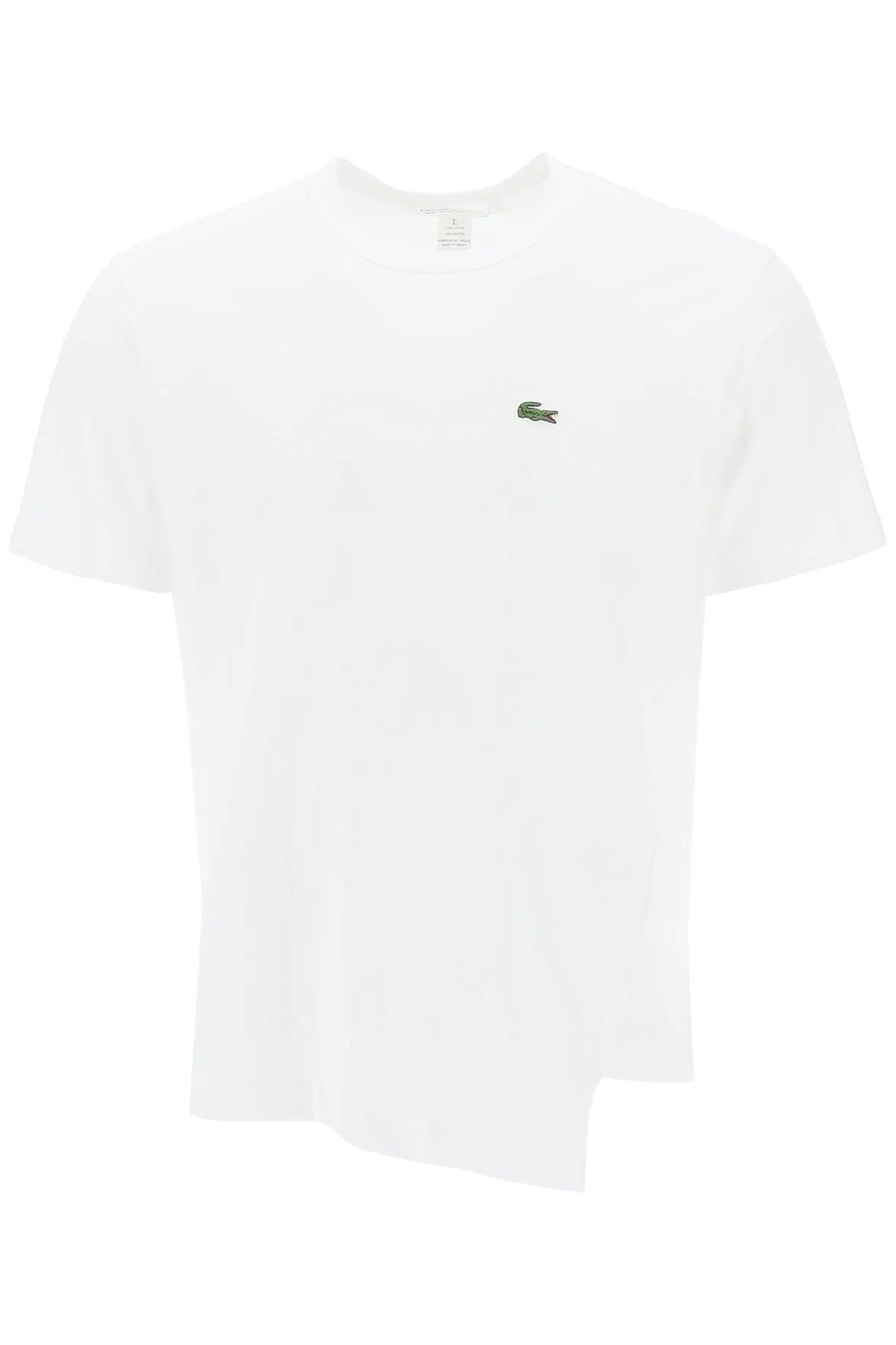 Comme des Garçons X Lacoste - T-Shirt Asymétrique FL-T014-W23-2- Blanc-T-shirt-FL-T014-W23-1