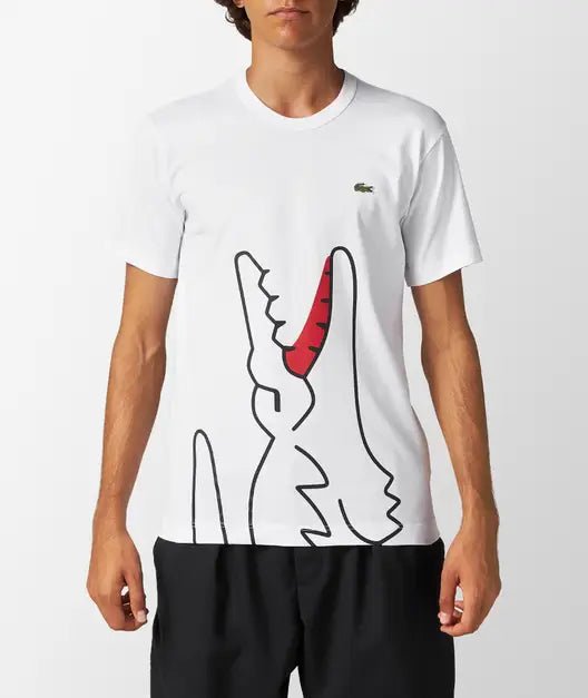 Comme des Garçons X Lacoste - T-shirt FL-T012-W23-2- Blanc-T-shirt-FL-T012-W23-2