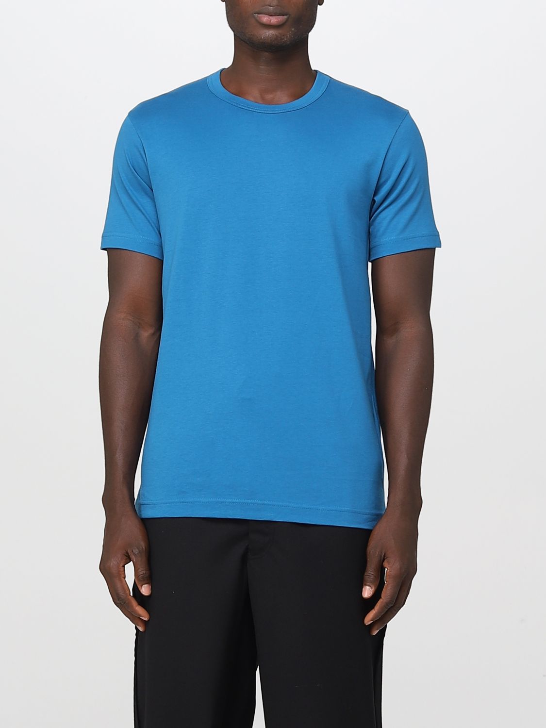 Comme Des Garçons SHIRT - Monochrome Tee-shirt with Logo FJ-T016 - Blue-T-shirts-FJ-T016-W22-2