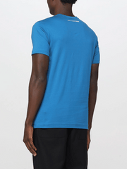 Comme Des Garçons SHIRT - Monochrome Tee-shirt with Logo FJ-T016 - Blue-T-shirts-FJ-T016-W22-2