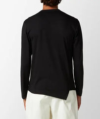 Comme des Garçons X Lacoste - T-Shirt Asymétrique FL-T013-W23-1- Noir-T-shirts-FL-T013-W23-1