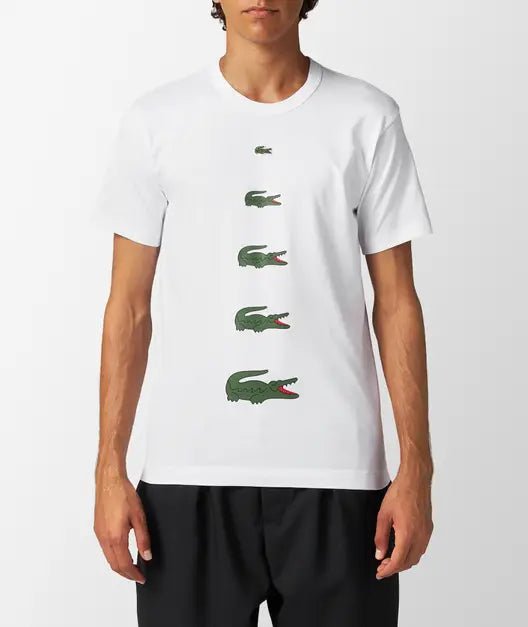 Comme des Garçons X Lacoste - T-shirt Multi-Logos FL-T011-W23-2- Blanc-T-shirts-FL-T011-W23-2