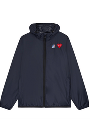 Comme Des Garçons Play x K-Way - Zip Jacket Navy/ Red Heart Logo-Vestes et Manteaux-P1J501