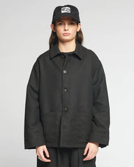 Eatdust - G.O.D Coach Jacket - Uniform Wool - Black-Vestes et Manteaux-WBW23002UNW900