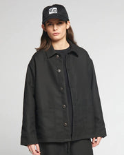 Eatdust - G.O.D Coach Jacket - Uniform Wool - Black-Vestes et Manteaux-WBW23002UNW900