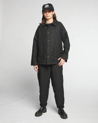 Eatdust - G.O.D Coach Jacket - Uniform Wool - Black-Vestes et Manteaux-WBW23002UNW900