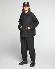 Eatdust - G.O.D Coach Jacket - Uniform Wool - Black-Vestes et Manteaux-WBW23002UNW900