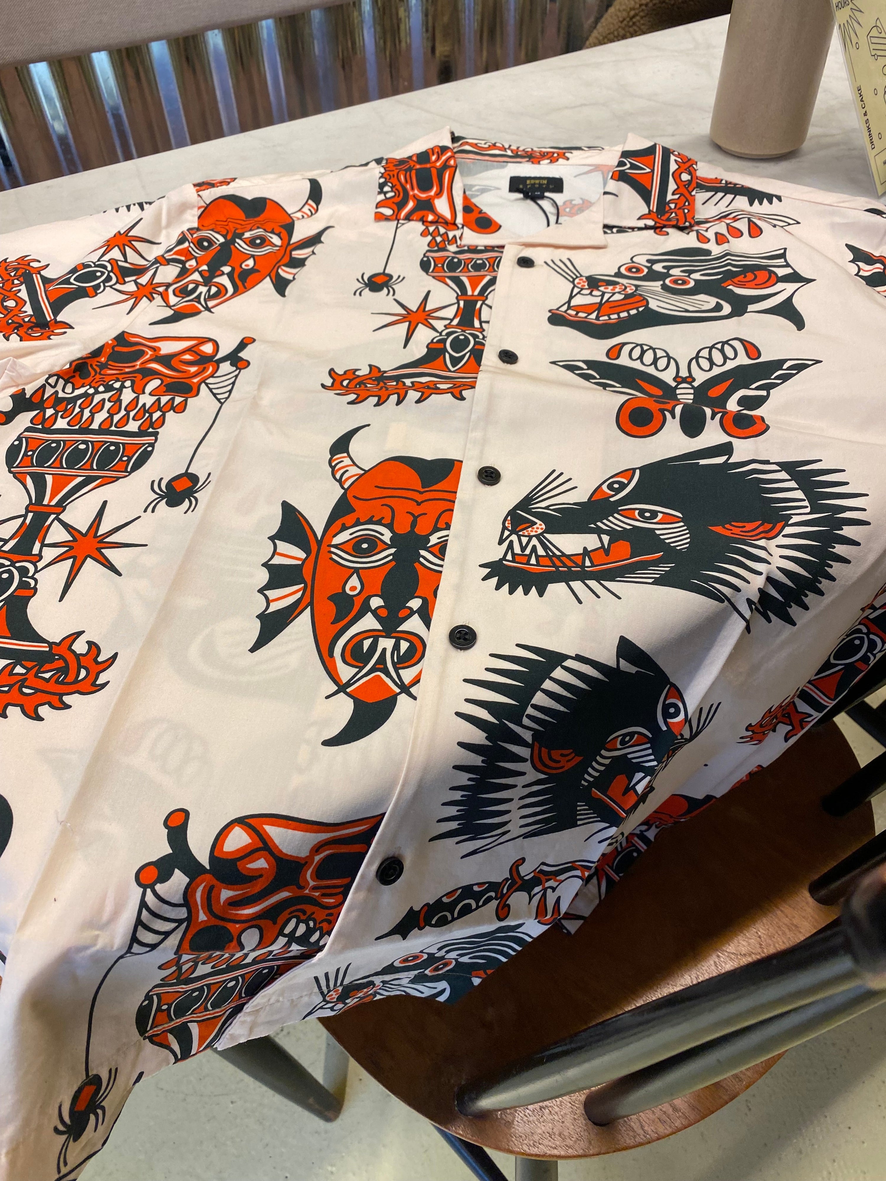 Edwin - Japanese Tattoo Style Shirt SS (I033607) - Beige-Chemises-I033607