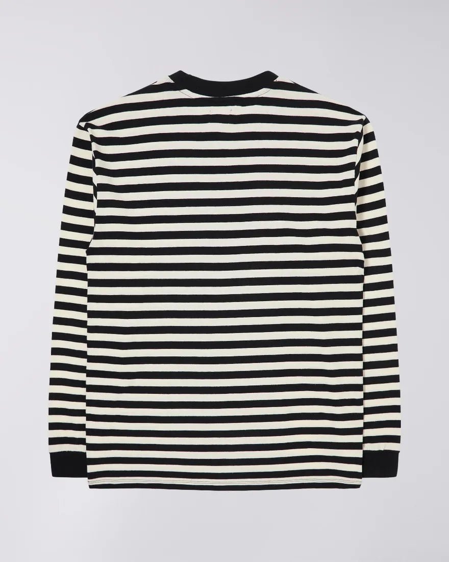 Edwin - Basic Stripe T-shirt LS - Black & White-T-shirts-I031843_0D2_67