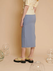 Ghospell - Wren Embellished Skirt - Jupe Longue - Bleu Clair-Jupes et Pantalons-SKG104BLE