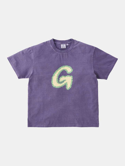 Gramicci - Unisex - Fuzzy G-logo Tee - Purple Pigment-T-shirts-G3SU-T042