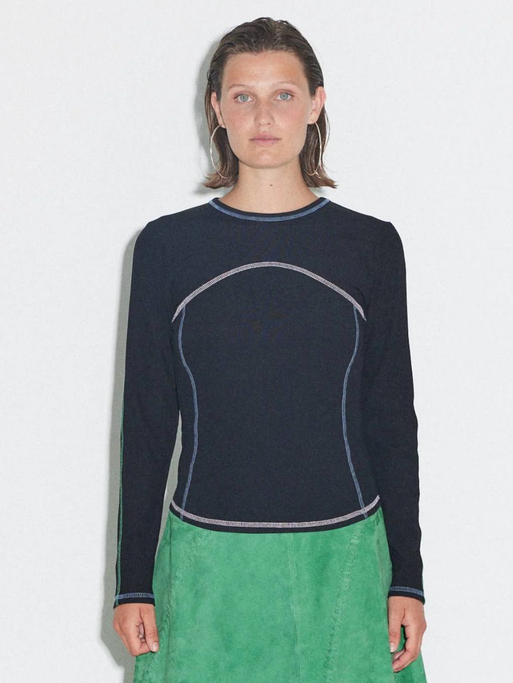 HOSBJERG - Nona Top LS - Black-Tops-2487