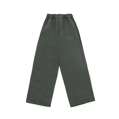 Kappy - One Tuck Wide Fatigue Pants - Khaki-Pantalons et Shorts-OTWFPKH