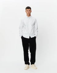 Les Deux - Kristian Oxford Shirt - White/Light Blue Wide Stripes-Chemises-LDM410135