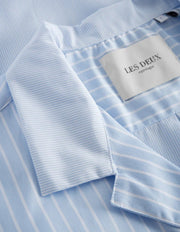 Les Deux - Leland Poplin SS Shirt - Light Blue Stripe Mix-Chemises-LDM401037