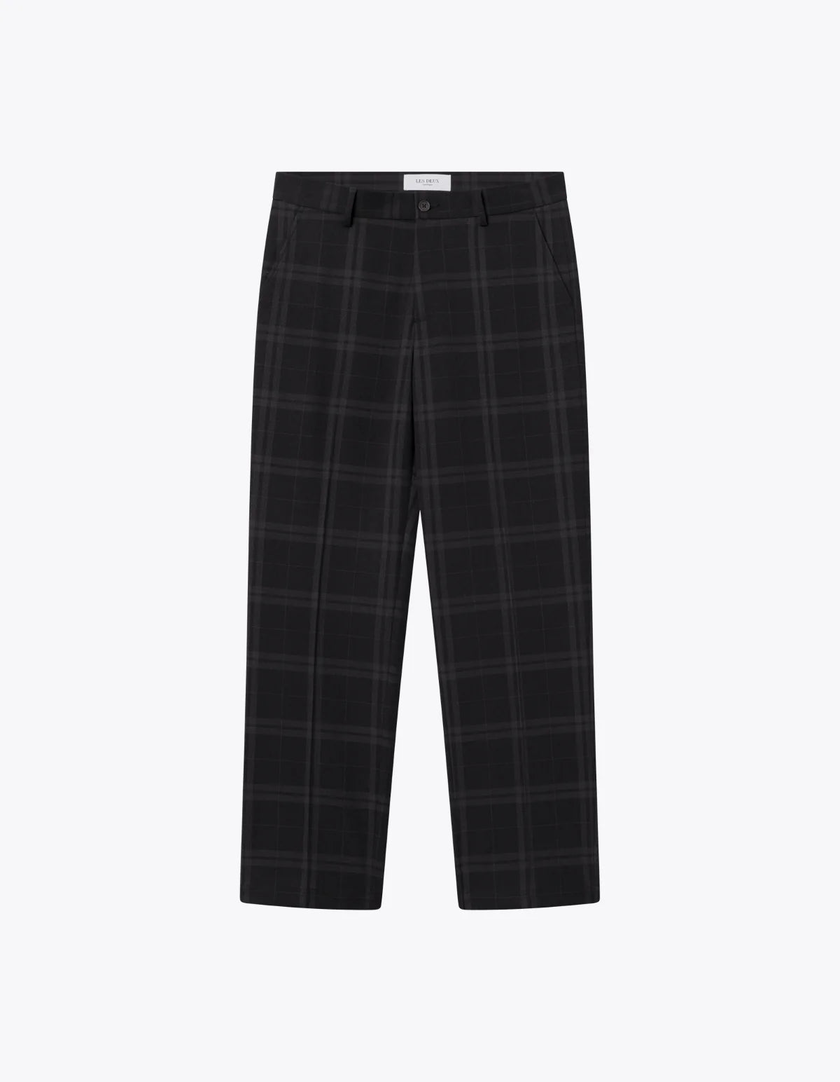 Les Deux - Como Reg Check Wool Mélange Suit Pants - Charcoal Melange/ Grey Melange-Pantalons et Shorts-LDM510114