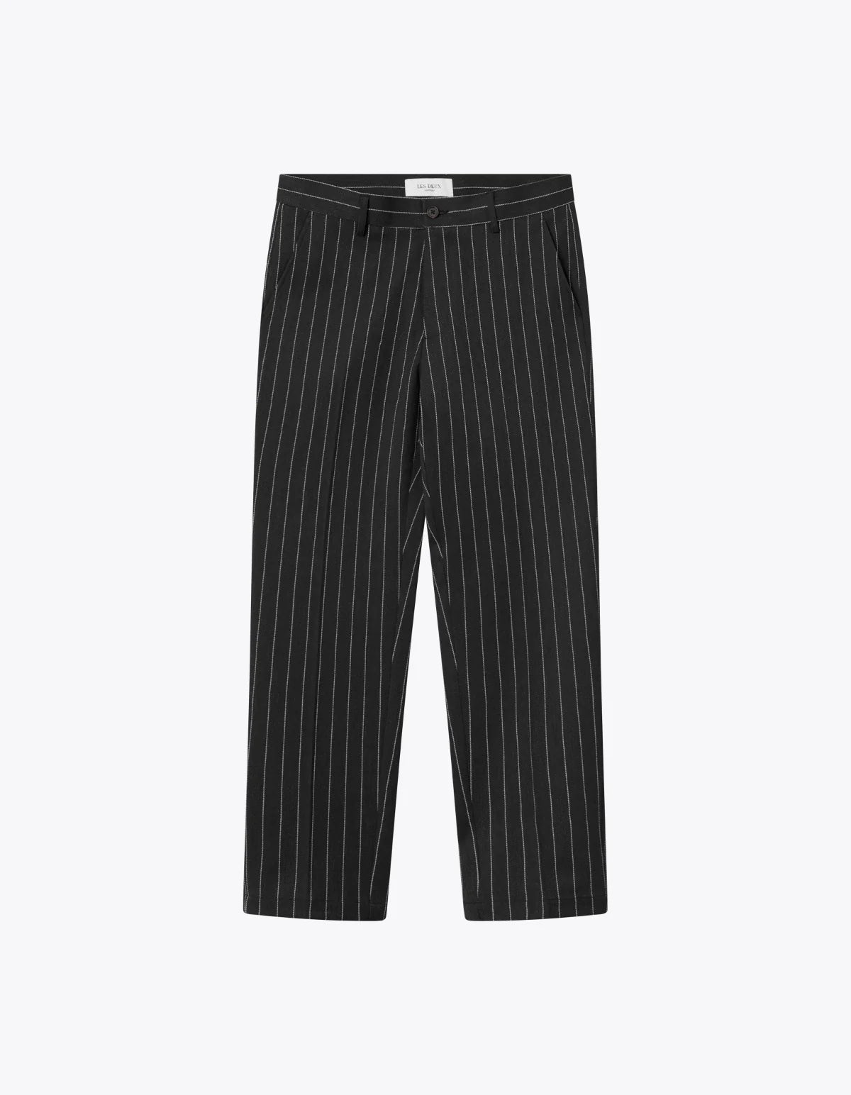 Les Deux - Como Reg Pinestripe Wool Mélange Suit Pants - Grey Melange/Ivory-Pantalons et Shorts-LDM510115