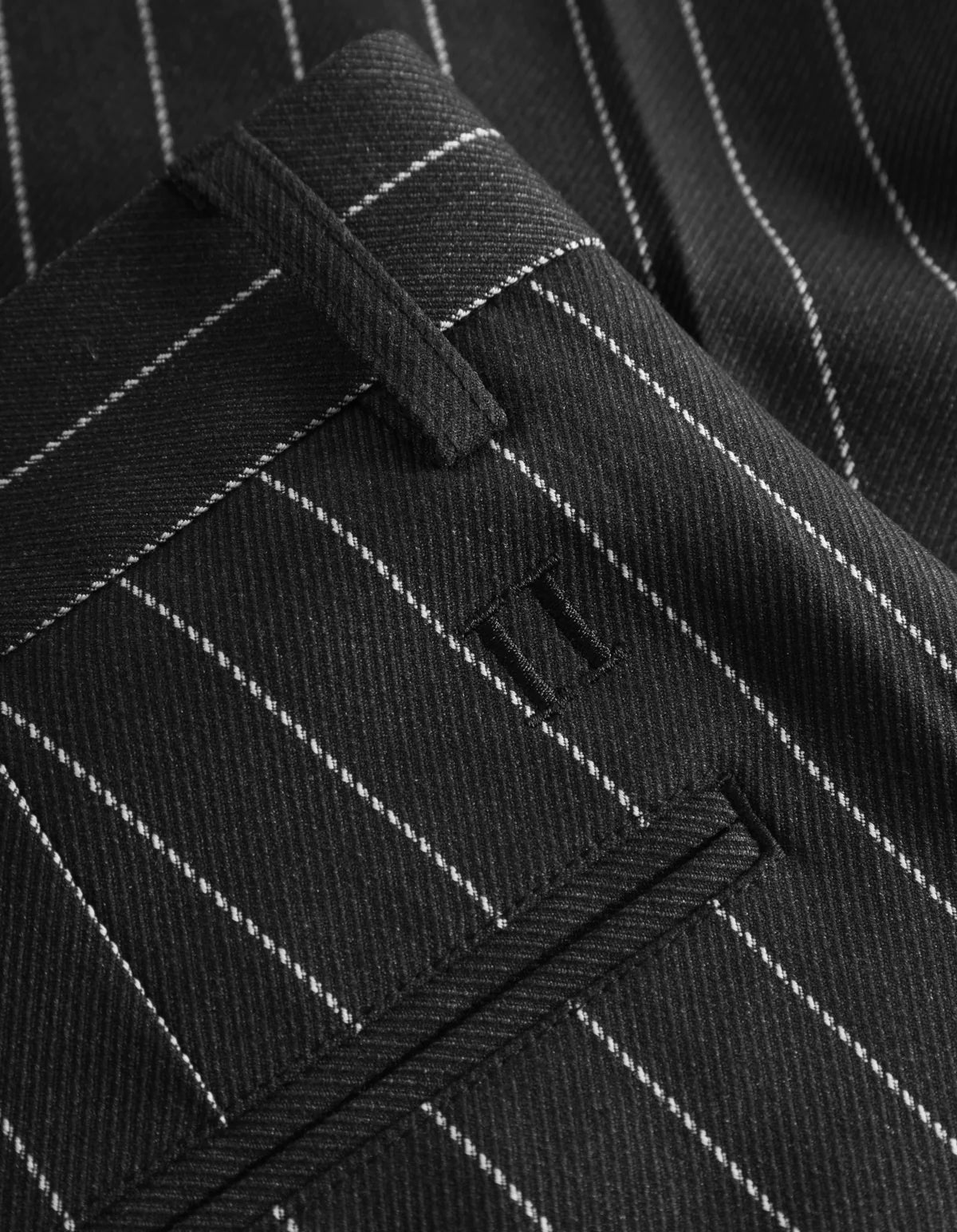 Les Deux - Como Reg Pinestripe Wool Mélange Suit Slacks - Grey Melange/Ivory-Pantalons et Shorts-LDM510119