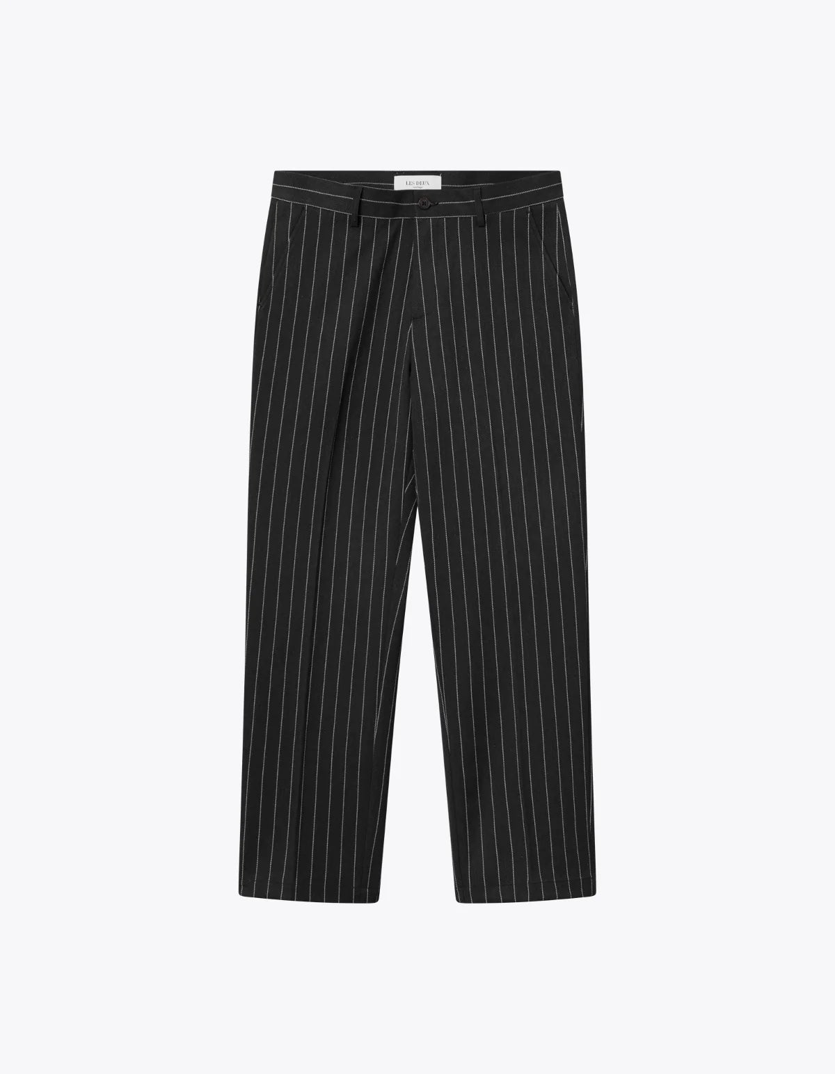 Les Deux - Como Reg Pinestripe Wool Mélange Suit Slacks - Grey Melange/Ivory-Pantalons et Shorts-LDM510119