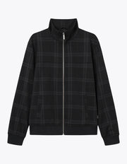 Les Deux - Como Check Harrington Wool Mélange Jacket - Charcoal Mélange/Grey Mélange-Pulls et Sweats-LMD610127