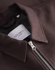 Les Deux - Como Coach Herringbone Jacket - Ebony Brown-Pulls et Sweats-LDM610125