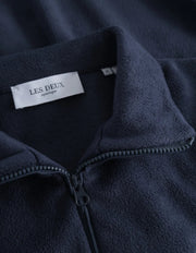 Les Deux - Duke Fleece Half-Zip Sweatshirt - Dark Navy-Pulls et Sweats-LDM200145