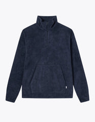 Les Deux - Duke Fleece Half-Zip Sweatshirt - Dark Navy-Pulls et Sweats-LDM200145