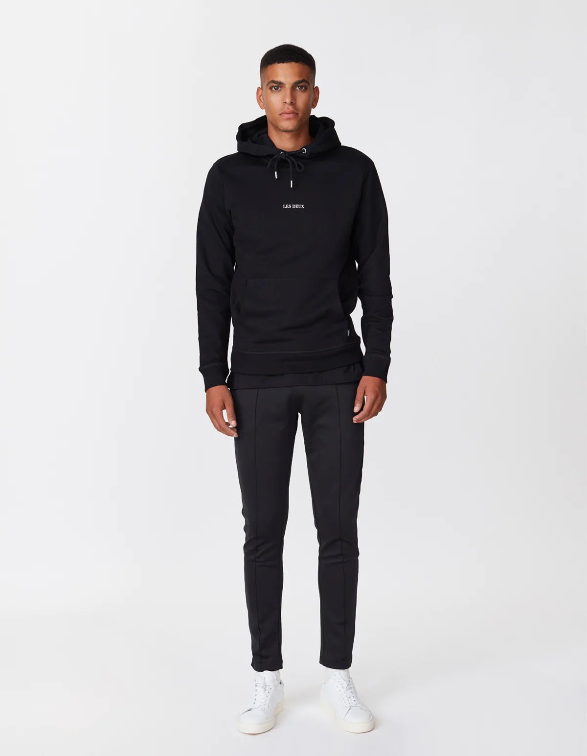 Les Deux - Lens Hoodie - Black / White-Pulls et Sweats-LDM201023