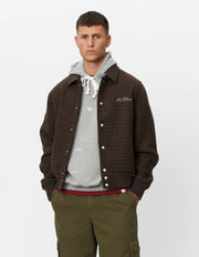 Les Deux - Varsity Houndstooth Wool Jacket - Mountain Grey/Coffee Brown-Pulls et Sweats-LDM610115