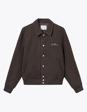 Les Deux - Varsity Houndstooth Wool Jacket - Mountain Grey/Coffee Brown-Pulls et Sweats-LDM610115