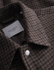 Les Deux - Varsity Houndstooth Wool Jacket - Mountain Grey/Coffee Brown-Pulls et Sweats-LDM610115