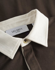 Les Deux - Felipe LS Rugby T-Shirt - Coffee Brown/Light Ivory-T-shirt-LDM110031