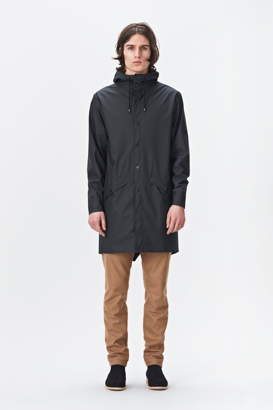 Rains - Long Jacket - Veste longue imperméable noire - UNISEXE-Vestes et Manteaux-1202