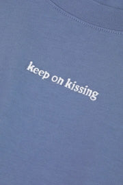 Maison Labiche - Popin Keep On Kissing - Slate Blue-T-shirts-NMPOPINKEEPON
