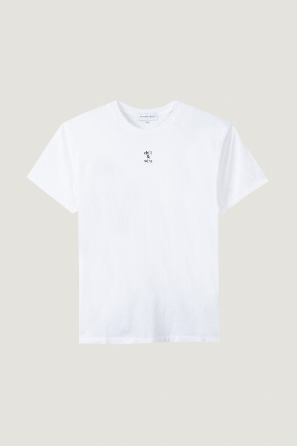 Maison Labiche Unisexe - T-shirt Popincourt Chill & Wine - White-T-shirts-MMPOPINCHILL&