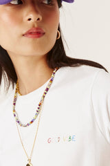 Maison Labiche Femme - T-shirt Saint Mich Good vibe - White-Tops-