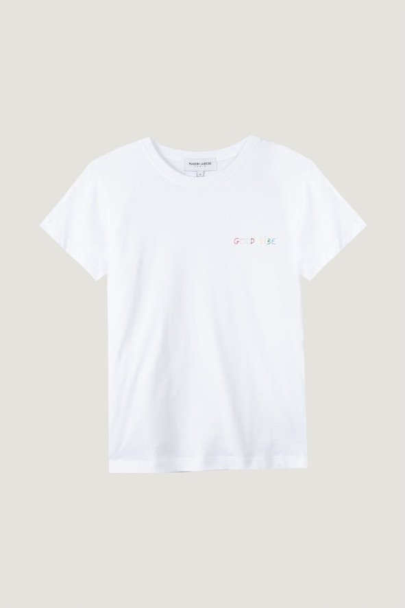 Maison Labiche Femme - T-shirt Saint Mich Good vibe - White-Tops-