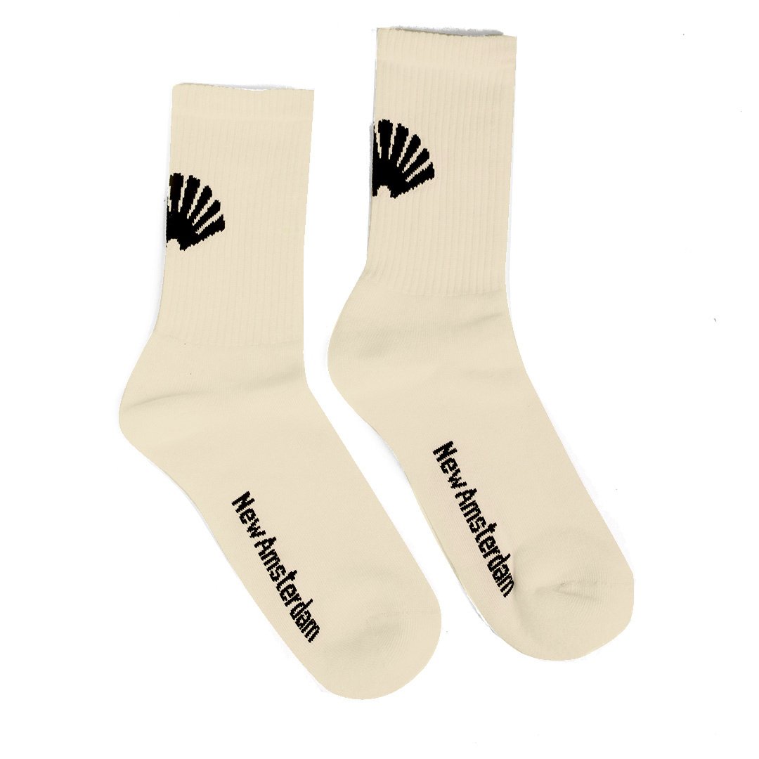 New Amsterdam - Chaussettes Logo Beige-Accessoires-2302106007