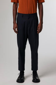 NN07 - Bill Pant 1680 Relaxed Cotton Blend Trouser L32 - Navy Blue-Pantalons et Shorts-2251680106