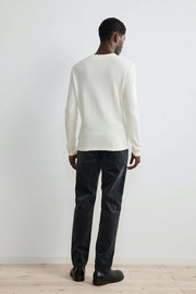 NN07 - Clive 3323 Regular Cotton Blend Long Sleeve Tee - Egg White-T-shirts-1963323487