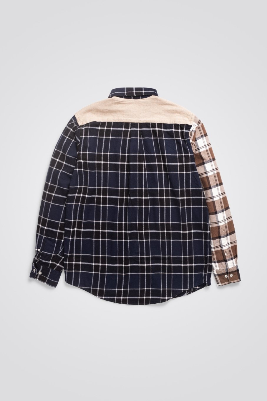 Norse Projects - Algot Mixed Flannel Check - Beech Green-Chemises-N40-0606