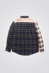 Norse Projects - Algot Mixed Flannel Check - Beech Green-Chemises-N40-0606