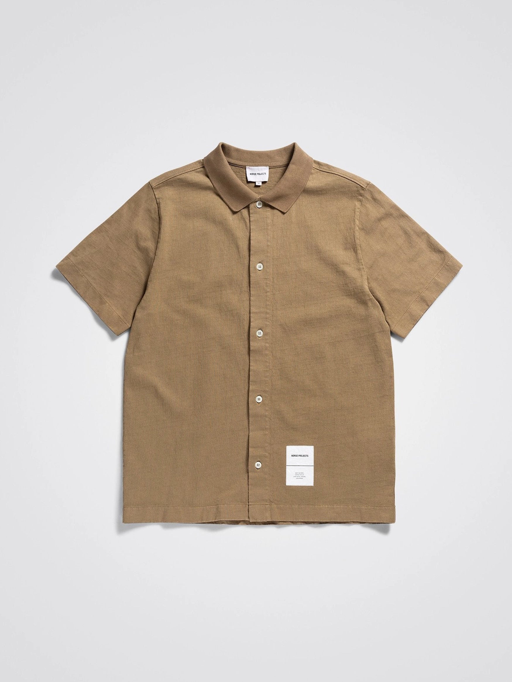 Norse Projects - Gustav Heavy Jersey Shirt Tab Series - Utility Khaki-Chemises-N01-0586