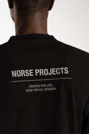 Norse Projects - Holger Tab Series Logo LS - Black-T-shirts-N10-0189